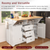 K&K 55.7'' Large Kitchen Island with 2 Drop Leaf,, Rolling Kitchen Cart on 5 Wheels with Power Outlet, Folding Storage Dining Table with Spice & Towel Rack , 3 Drawers, for Kitchen, Dining Room - Image 13