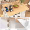 K&K 55.7'' Large Kitchen Island with 2 Drop Leaf,, Rolling Kitchen Cart on 5 Wheels with Power Outlet, Folding Storage Dining Table with Spice & Towel Rack , 3 Drawers, for Kitchen, Dining Room - Image 12