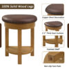 4 Piece Bar Table Set with3 PU Upholstered Bar Stools, Breakfast Table with 3 Padded Stools Solid Wood Counter Height Dining Table Set for Living Room, Dining Room - Image 10