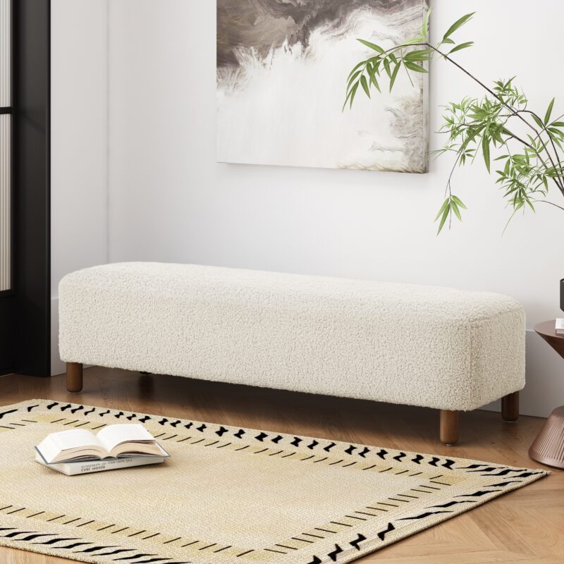 Comfortable Ottoman, White - Image 2