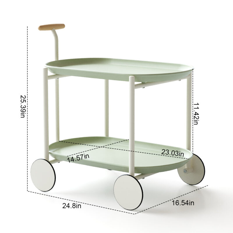 Moon storage cart Nordic Internet celebrity mobile trolley kitchen simple double storage shelf living room sofa storage shelf - Image 4
