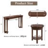 4 Piece Bar Table Set with3 PU Upholstered Bar Stools, Breakfast Table with 3 Padded Stools Solid Wood Counter Height Dining Table Set for Living Room, Dining Room - Image 6