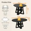 43.3in-59in Extendable Round Dining Table for 4-8,Modern Kitchen Oval Dining Table with Removable Leaves Space Saving,Wood Base with Storage Shelf for Kitchen Living Room - Image 24