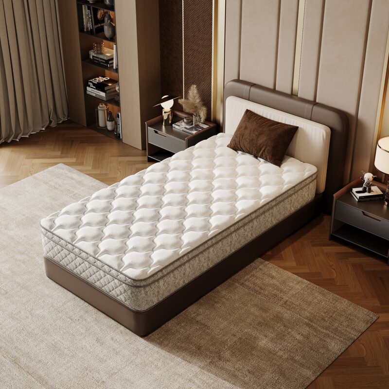 Twin Size Mattress,12 Inch Hybrid Twin Mattress in a Box with Memory Foam and Pocket Spring for Pressure Relief & Comfort Sleep & Zoned Support, Medium Firm,CertiPUR-US & OEKO-TEX - Image 9
