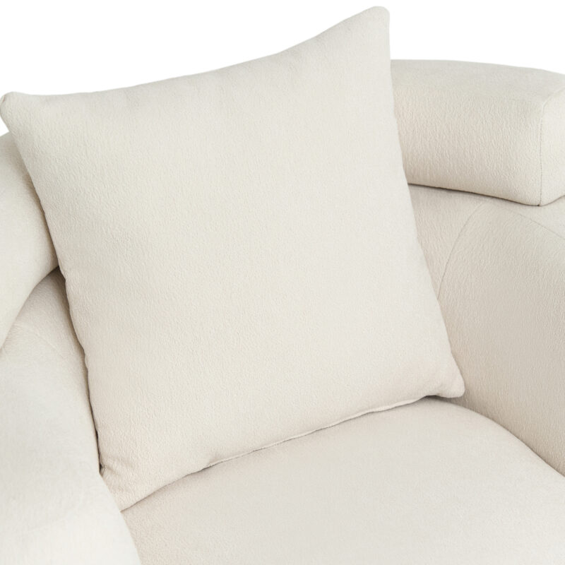 Nordic Style Lazy-Style clubchair 38 Inches, Chenille Fabric Bucket Chair, Decorative Sofa, Soft Cushion with pillow, for Living Room, Study, and Relaxation Room - Image 8