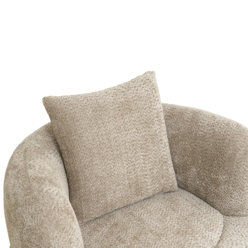 Nordic Style Lazy-Style clubchair 36 Inches Chenille Fabric Bucket Chair Decorative chair Soft Cushion with pillow with ottoman for Living Room Study and Relaxation Room - Image 8