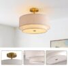 15" Modern Ceiling Light, Fabric Upholstered, Flush-Mount Fixture for Living Room, Bedroom or Dining Room, Stylish Energy-Saving Design, Easy Installation (Bulb Not Included)