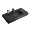 BB02-36-109, Integrated engineered solid surface basin WITHOUT drain and faucet, matte black color