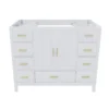 42" Bathroom Vanity Base Cabinet with 2 Soft-Close Double Doors & 9 Smooth Drawers with Slides(White)