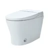 Heated Seat Smart Toilet without Bidet, Upmarket Compact Dual Flush Toilet 1/1.28 GPF, Tank less toilet with Adjustable Temp Heated Seat, Foot sensor Flush, White Night Light, Knob Control,Auto Flush