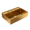 BB13-20Y-405 20"x14" Integrated Brushed Gold 304 Stainless Steel Bathroom Sink With 3 Faucet Holes