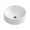 Small Bathroom Sink, 14 Inch Round Bathroom Sinks Above Counter, Porcelain Ceramic White Vessel Sink, Modern Sink, Sink Bowls for Bathroom Vanity Cabinet, Bathroom Sink, Art Wash Basin