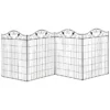 Outsunny Garden Decorative Fence Panel, 4 Pack, 44 x 36-Inch, Linear Length 12 Feet, Steel Border Folding Fence for Garden Landscaping
