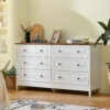 White Dresser for Bedroom, 6 Drawer Dresser with Wide Drawer and Metal Handles, White Dresser, Wood Dressers & Chests of Drawers for Hallway, Entryway