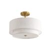 15" Modern Ceiling Light, Fabric Upholstered, Flush-Mount Fixture for Living Room, Bedroom or Dining Room, Stylish Energy-Saving Design, Easy Installation (Bulb Not Included) - Image 7