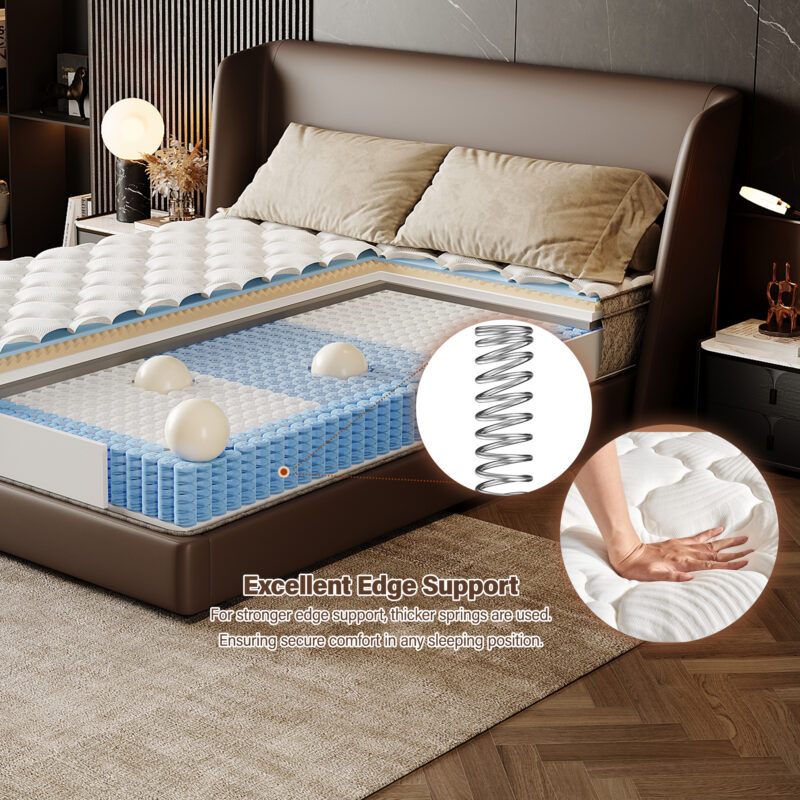 Queen Size Mattress,12 Inch Hybrid Queen Mattress in a Box with Memory Foam and Pocket Spring for Pressure Relief & Comfort Sleep & Zoned Support, Medium Firm,CertiPUR-US & OEKO-TEX - Image 5