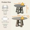 43.3in-59in Extendable Round Dining Table for 4-8,Modern Kitchen Oval Dining Table with Removable Leaves Space Saving,Wood Base with Storage Shelf for Kitchen Living Room - Image 14