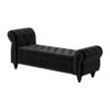 64.5" Bed Bench for Bed Room Nails Tufted Chaise of Lounge with Storage Velvet Upholstery Black - Image 9