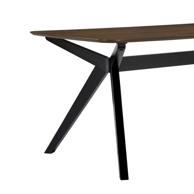 Wood Dining Table ,Walnut+Black - Image 3