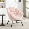 Lazy Chair with Ottoman, Modern Lounge Accent Chair with Armrests and a Side Pocket, Leisure Upholstered Sofa Chair Reading Chair with Footrest for Small Space, Corner Chair - Image 20