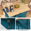 K&K 55.7'' Large Kitchen Island with 2 Drop Leaf,, Rolling Kitchen Cart on 5 Wheels with Power Outlet, Folding Storage Dining Table with Spice & Towel Rack , 3 Drawers, for Kitchen, Dining Room - Image 3