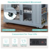 54" Mobile Kitchen Island with Glass Door Storage, Power Outlet & Open Shelves, Rolling Kitchen Cart with Towel Rack, Spice Rack & Knife Holder, Functional Kitchen Prep Table for Kitchen, Dining - Image 5