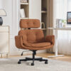Criss Cross Chair with Adjustable Armrests & Wheels & Headrest, Lounge Vanity Desk Chair with Wide Seat for Cross-Legged Sitting, Swivel Task Office Chairs for Home, Makeup, Gaming, Office - Image 12