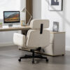 Criss Cross Chair with Adjustable Armrests & Wheels & Headrest, Lounge Vanity Desk Chair with Wide Seat for Cross-Legged Sitting, Swivel Task Office Chairs for Home, Makeup, Gaming, Office - Image 5