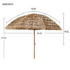 8ft Thatch Tiki Patio Umbrella, Brown - Image 6