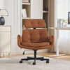 Criss Cross Chair with Adjustable Armrests & Wheels & Headrest, Lounge Vanity Desk Chair with Wide Seat for Cross-Legged Sitting, Swivel Task Office Chairs for Home, Makeup, Gaming, Office - Image 11