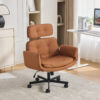 Criss Cross Chair with Adjustable Armrests & Wheels & Headrest, Lounge Vanity Desk Chair with Wide Seat for Cross-Legged Sitting, Swivel Task Office Chairs for Home, Makeup, Gaming, Office - Image 10