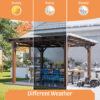 Wooden Garden Gazebo with Metal Roof - Image 6