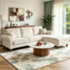 100" L-Shaped Sectional Sofa with Movable Ottoman for Living Room