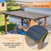 Wooden Garden Gazebo with Metal Roof - Image 3