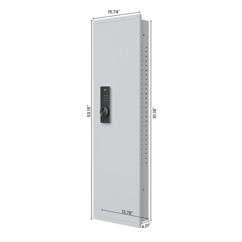 53" Passwod Touch Panel In-Wall Safe,Hidden Wall Gun Safe for Rifles with Adjustable Shelves,Assembled Storage Multifunctional Wall Safe for Firearm and Valuables - Image 12