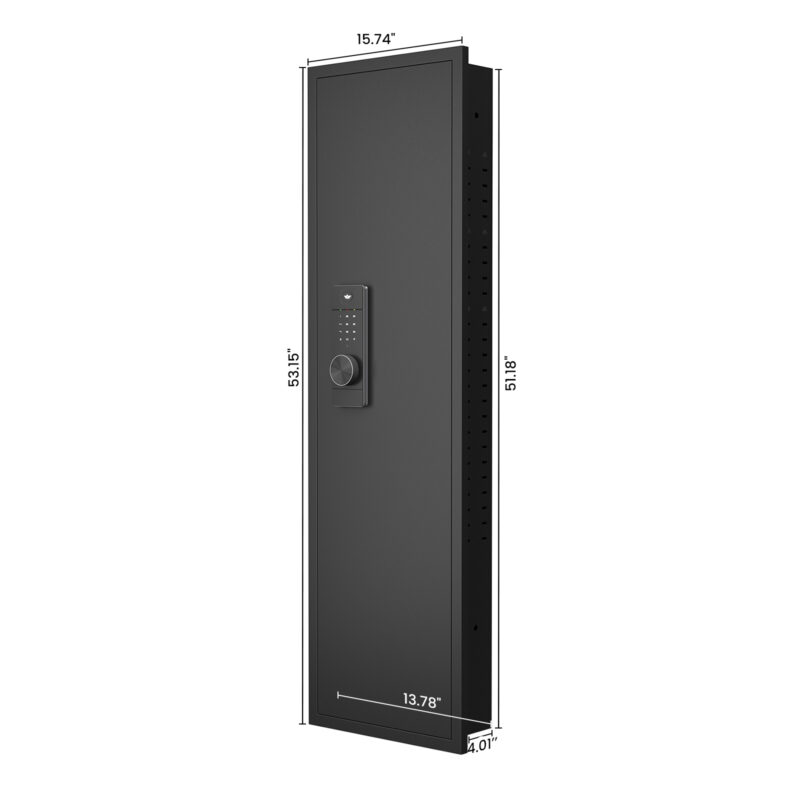 53" Passwod Touch Panel In-Wall Safe,Hidden Wall Gun Safe for Rifles with Adjustable Shelves,Assembled Storage Multifunctional Wall Safe for Firearm and Valuables - Image 5