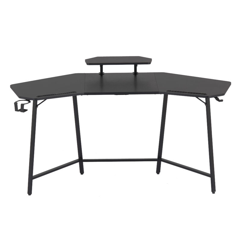 Techni Sport TS98D Gaming Desk with Shelf & Accessory Holders, Black - Image 8