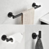 3-Piece Bathroom Hardware Set, SUS304 Matte Black - Image 3