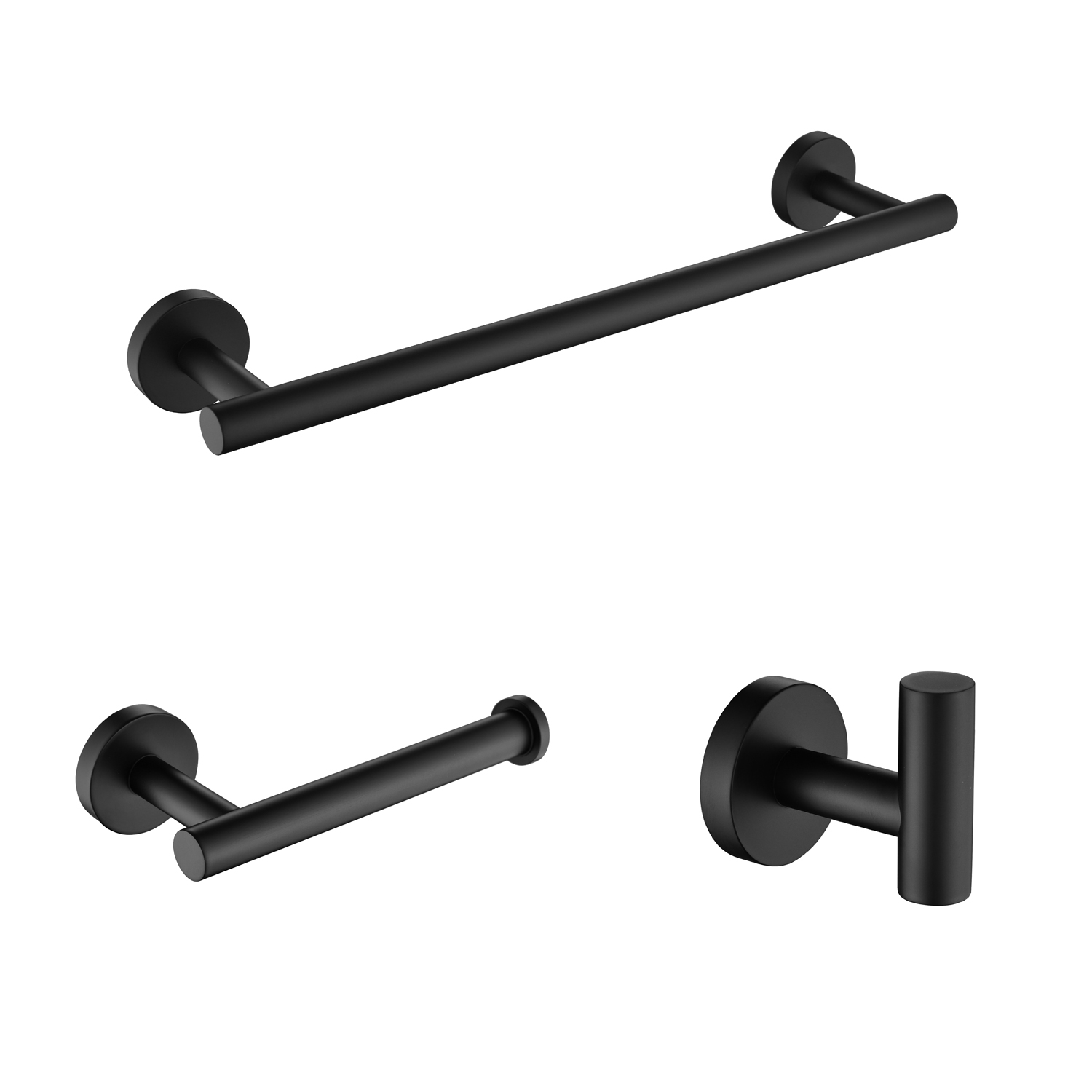 20210729_60885a45a520e3d8a068b5fbf37987b4 3-Piece Bathroom Hardware Set, SUS304 Matte Black - Image 1