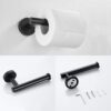 3-Piece Bathroom Hardware Set, SUS304 Matte Black - Image 4
