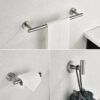 3-Piece Bathroom Hardware Set, SUS304 Matte Black - Image 10