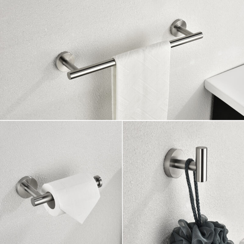 3-Piece Bathroom Hardware Set, SUS304 Matte Black - Image 10