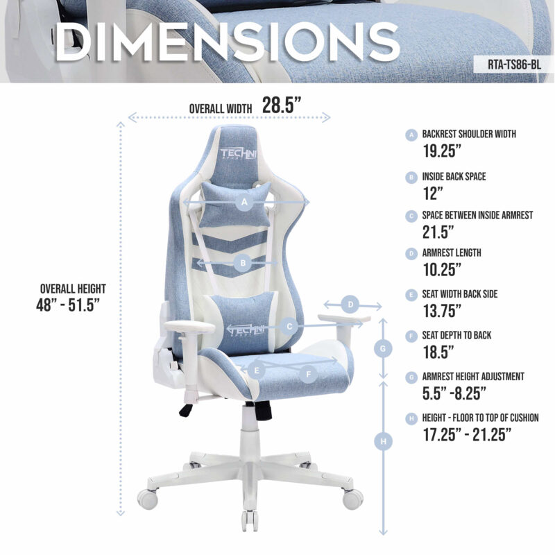 Techni Sport TS86 Ergonomic Pastel Gaming Chair - Image 5