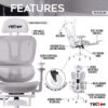Techni Sport AIRFLEX2.0 White Mesh Gaming Chair - Image 3