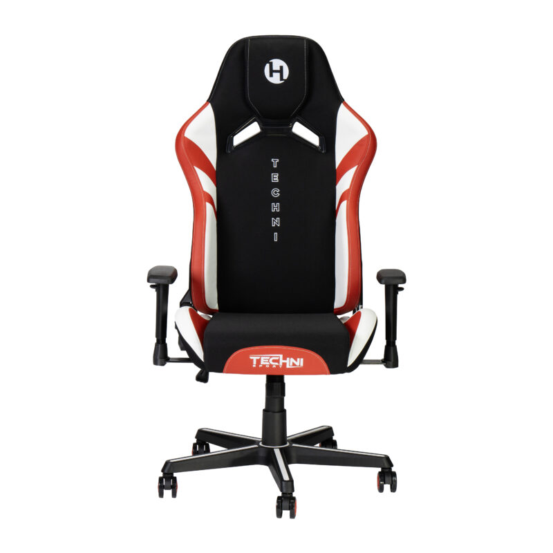 Techni Sport TSF72 Echo Gaming Chair - Black with Red & White - Image 5