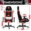 Techni Sport TSF72 Echo Gaming Chair - Black with Red & White - Image 3