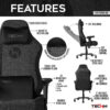 Techni Sport TSF65C Fabric Memory Foam Gaming Chair – Black - Image 3