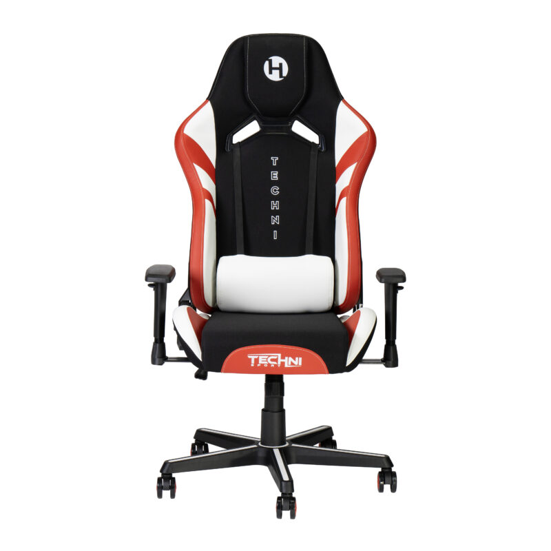 Techni Sport TSF72 Echo Gaming Chair - Black with Red & White - Image 9