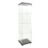 LED lights Glass Display Cabinet 4 Shelves with Door, Floor Standing Curio Bookshelf for Living Room Bedroom Office - Image 4
