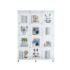 Glass Display Cabinet with 4 Shelves Extra Large, Curio Cabinets for Living Room, Bedroom, Office, Black Floor Standing Glass Bookshelf - Image 7
